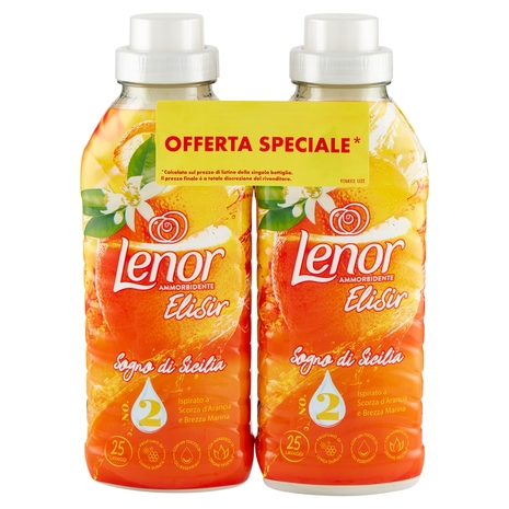Lenor Ammorbidente Elisir Sogno di Sicilia 2 x 25 Lavaggi 2 x 525 ml